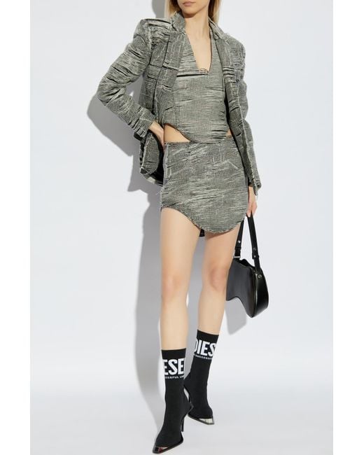DIESEL Gray Skirt De-Ada-Fsg
