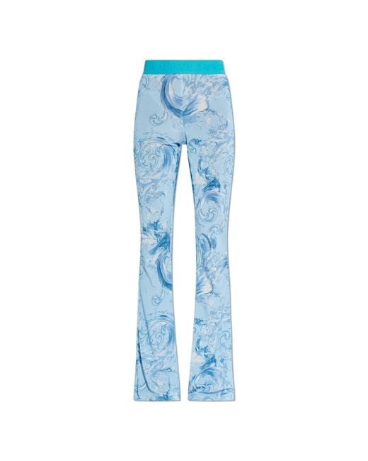 Versace Jeans Couture Blue Trousers With Flared Legs