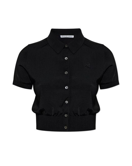 T By Alexander Wang Black Short-Sleeved Cardigan