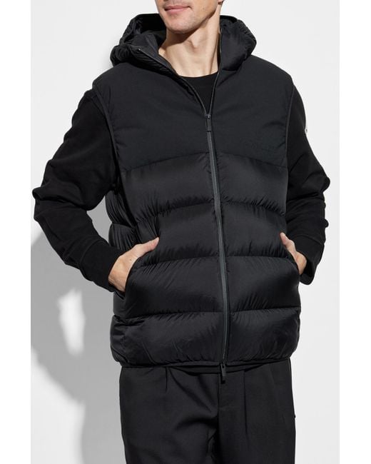Moncler Black Down Vest Bresse for men