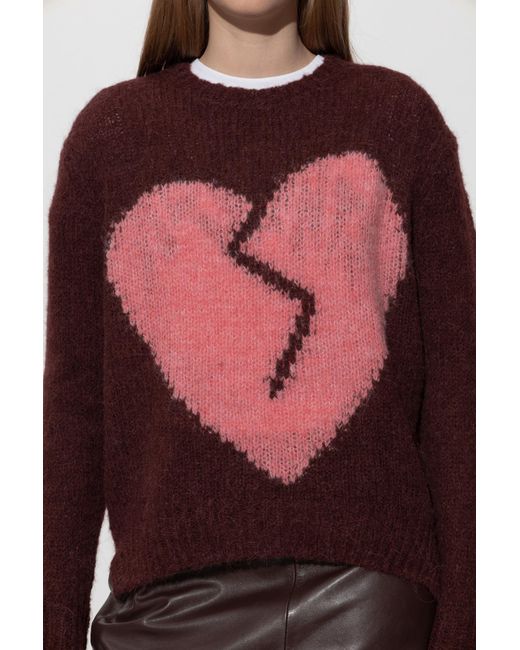 AllSaints Red Wool Sweater 'Luvheart'