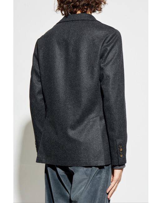 Eleventy Gray Wool Blazer With Detachable Hood for men