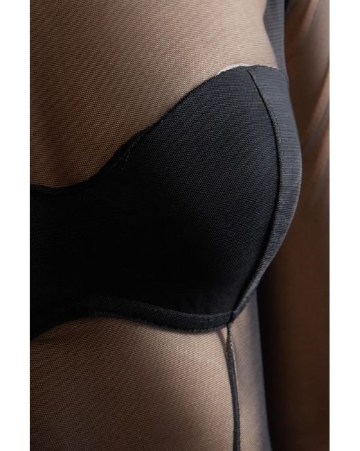 Pain De Sucre Black ‘Heather’ Transparent Bodysuit