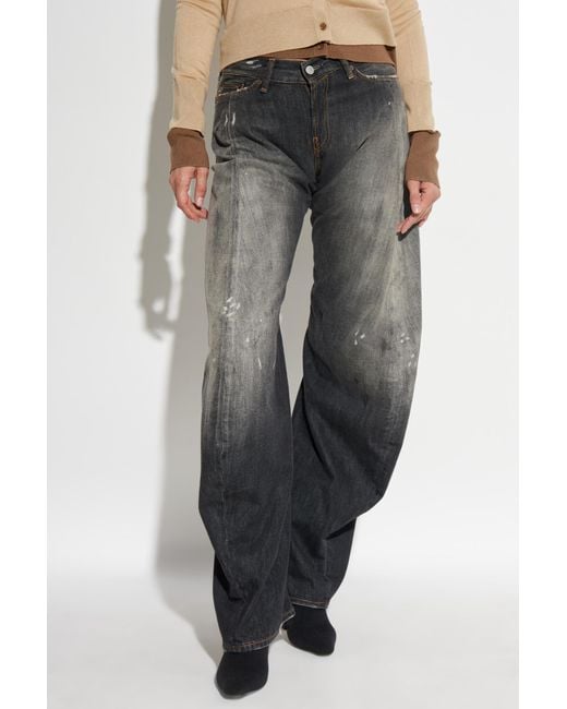 Acne Black Jeans With A Stain Effect