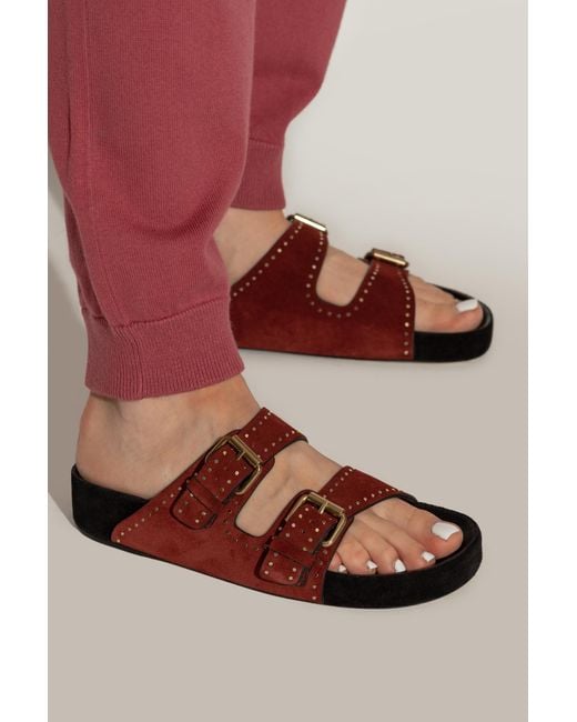 Isabel Marant Brown Suede Slides Lennyo,