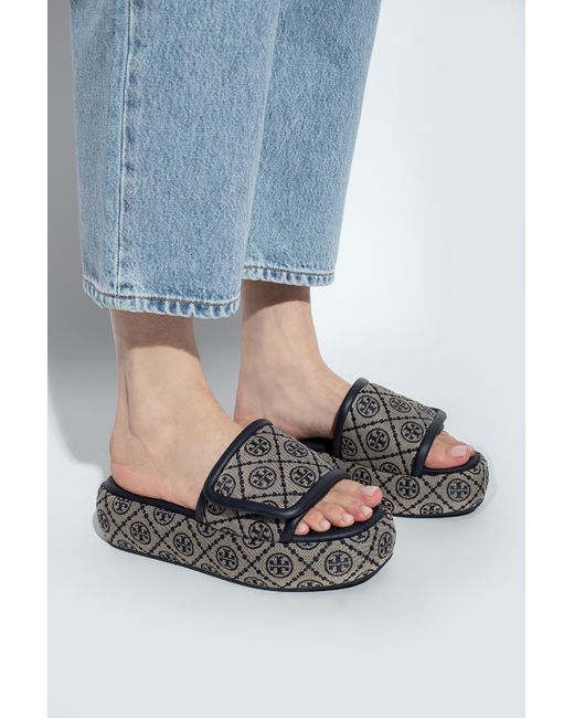 tory burch platform slides