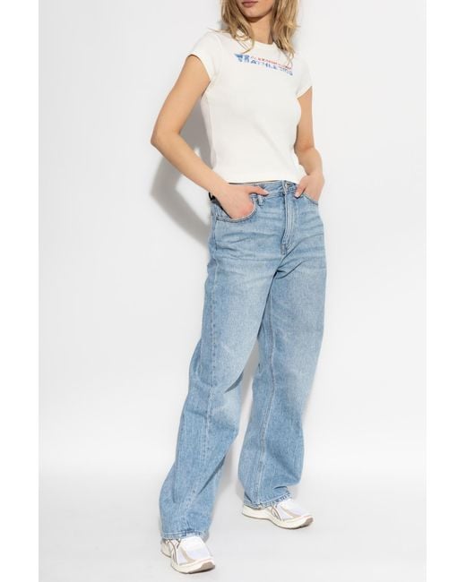 Alexander Wang Blue Jeans With Printed Logo