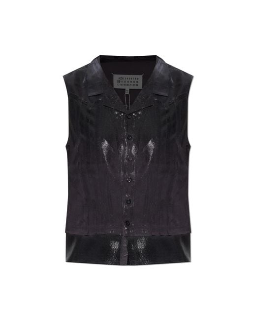 Maison Margiela Black Top With A Glossy Finish