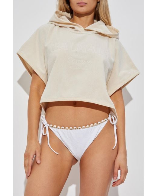 Balmain White Cotton Poncho