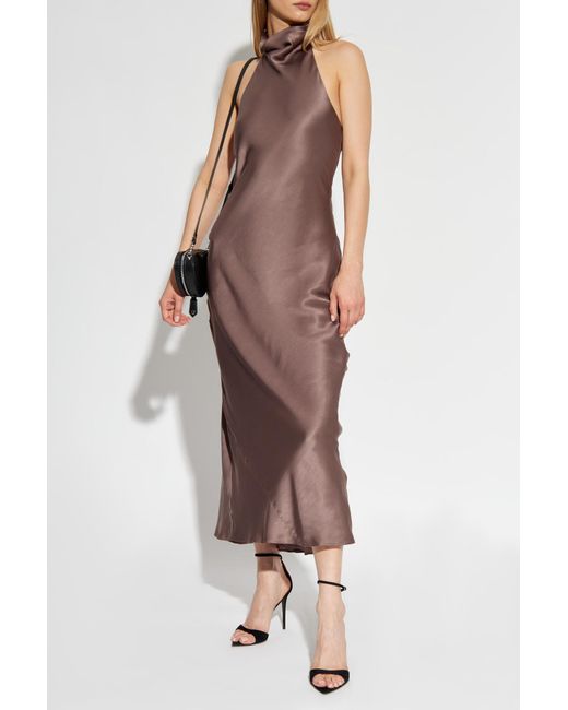 Anine Bing Silk Dress in Brown Lyst Canada