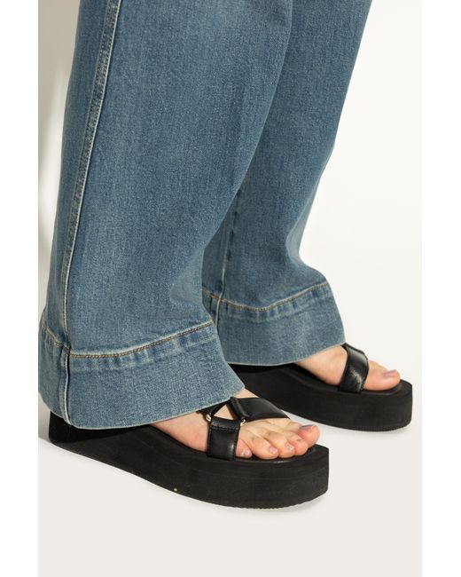 Tory Burch Black Platform Sandals "Mellow"