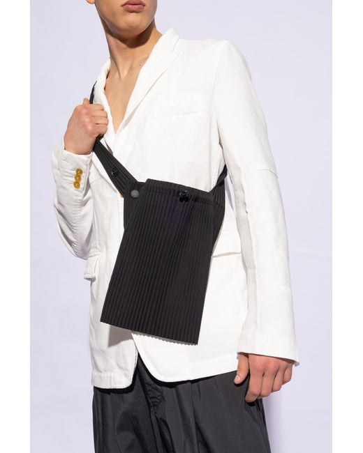 Homme Plissé Issey Miyake White 'Pocket 1' Shoulder Bag for men