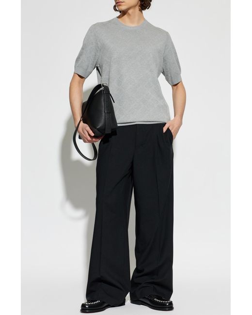 Dolce & Gabbana Gray Short-Sleeved Sweater for men
