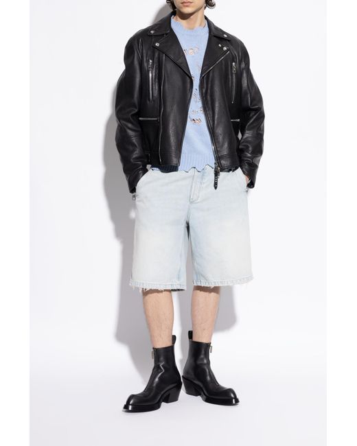 Alexander McQueen Black Leather Ankle Boots for men