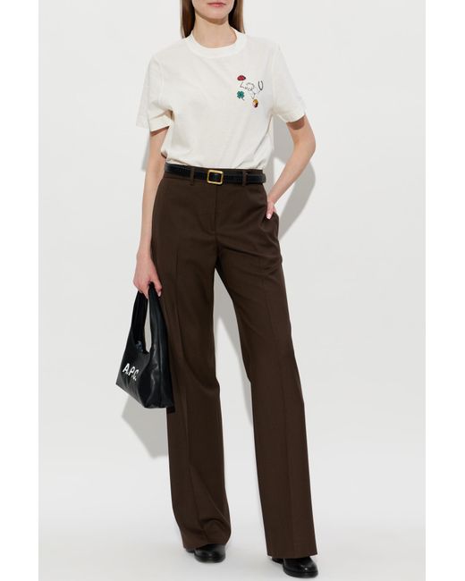 Paul Smith Brown Wool Pleated Trousers
