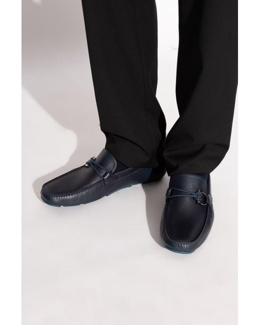Ferragamo Black Front Loafers for men