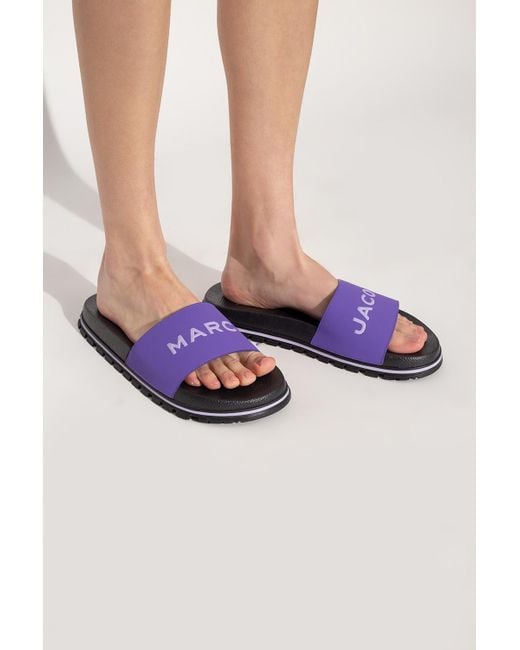 Marc Jacobs Purple Slides With Logo