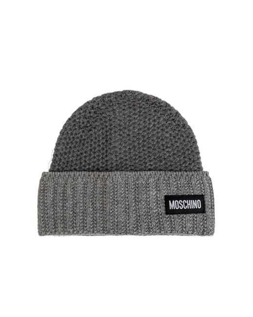 Moschino Black Cap With Logo Patch