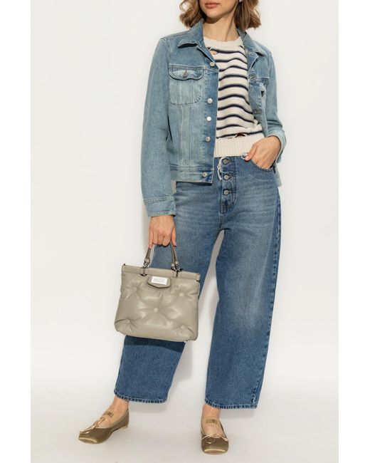 MM6 by Maison Martin Margiela Blue Sweater With Striped Pattern