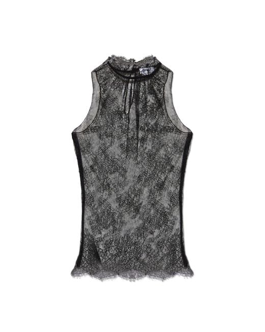 Alexander McQueen Black Lace Top