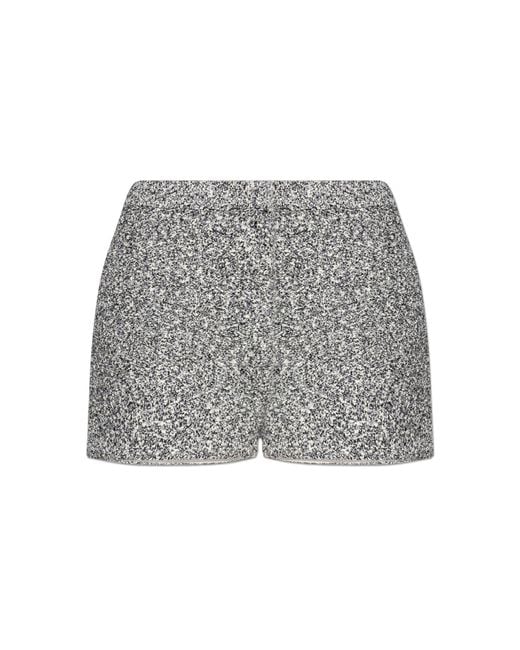 Tory Burch Gray Shorts With An Elastic Waistband