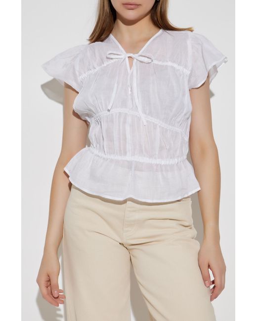 Rag & Bone Natural V-Neck Top