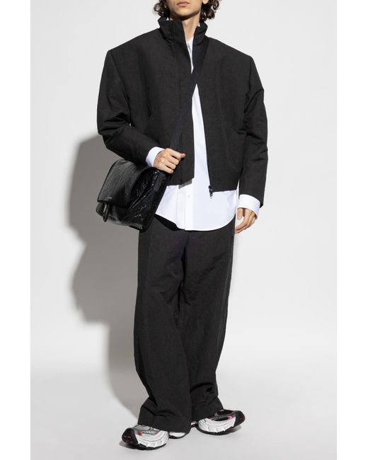 Balenciaga Black Loose-Fit Pleated Trousers for men