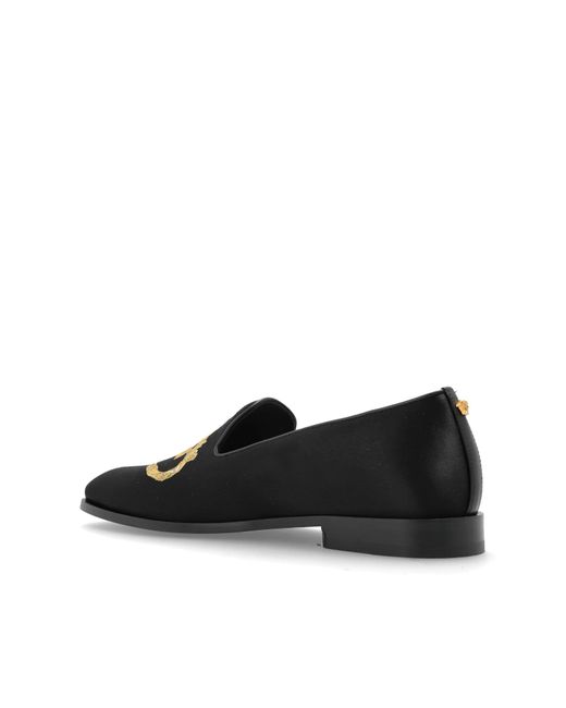Versace Black Satin Loafers for men