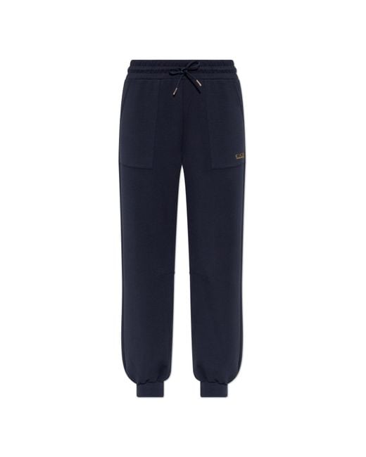 EA7 Blue Sweatpants With Ribbed Cuffs