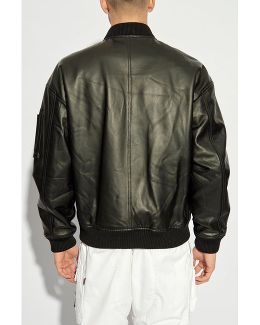 DSquared² Black Leather Jacket for men