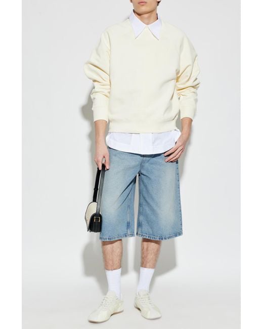 AMI Blue Denim Shorts for men