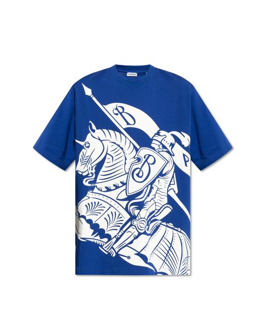 Burberry Blue Printed T-shirt, for men