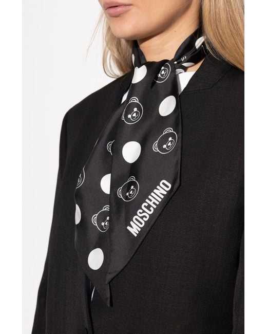 Moschino Black Silk Scarf