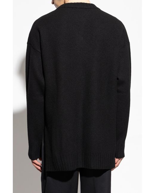 Jil Sander Black Wool Sweater for men