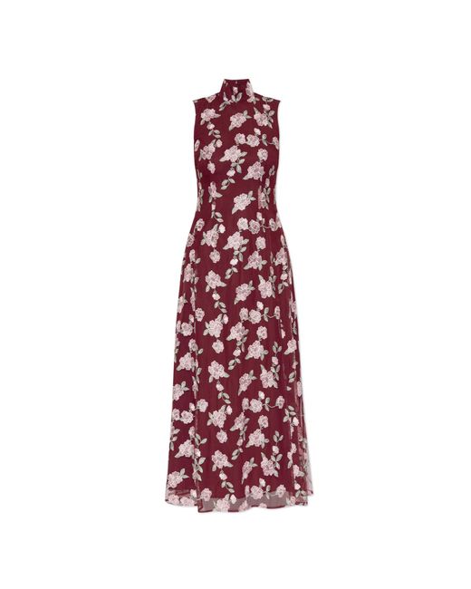 ROTATE BIRGER CHRISTENSEN Red Dress With Floral Motif