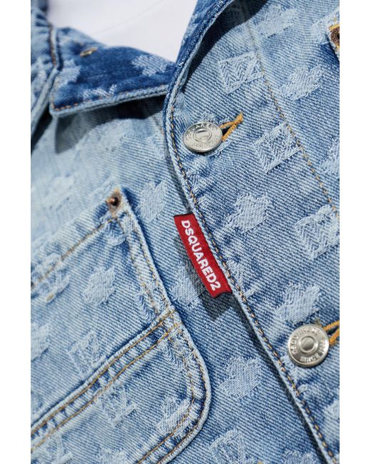 DSquared² Blue Denim Jacket With Monogram