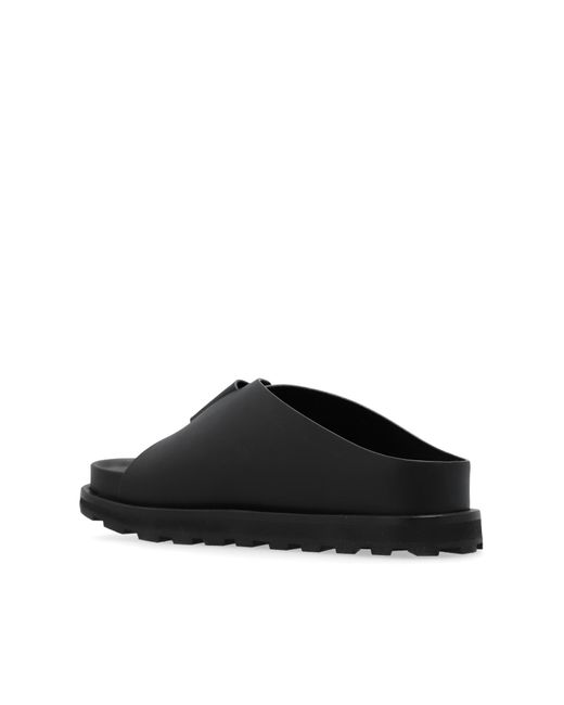 Jil Sander Black + Leather Slides,