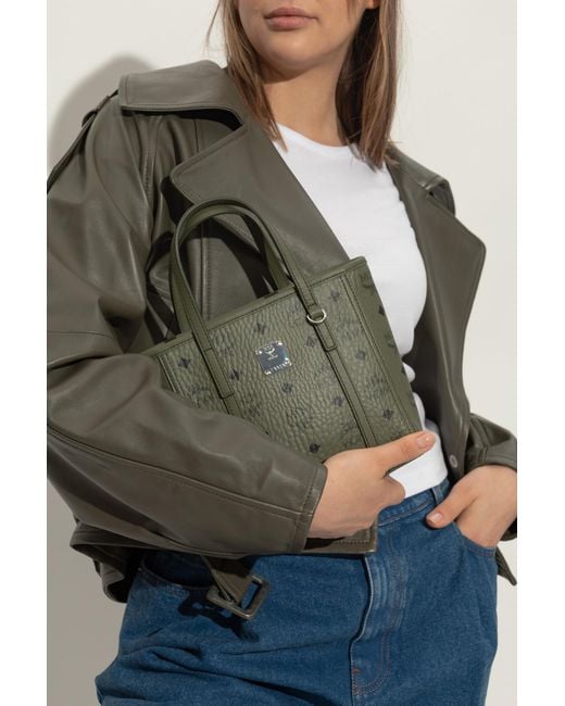 MCM Green Handbag With 'Visetos' Print