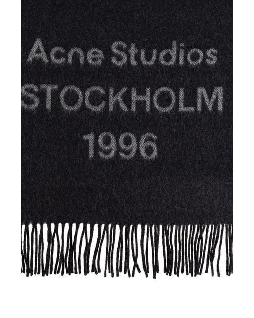 Acne Black Wool Scarf