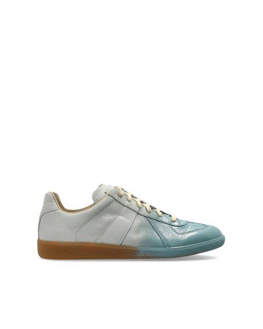 Maison Margiela Blue Leather Sports Shoes