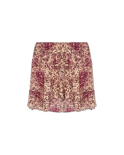 Isabel Marant Red Silk Skirt Ozany