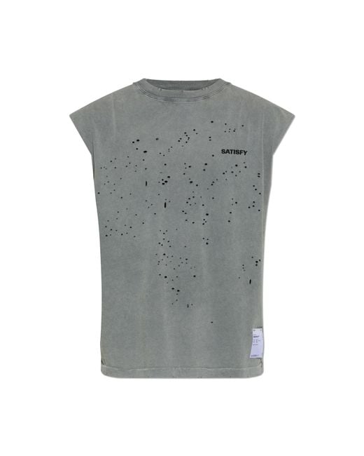 Satisfy Gray Sleeveless T-Shirt 'Mothtech' for men