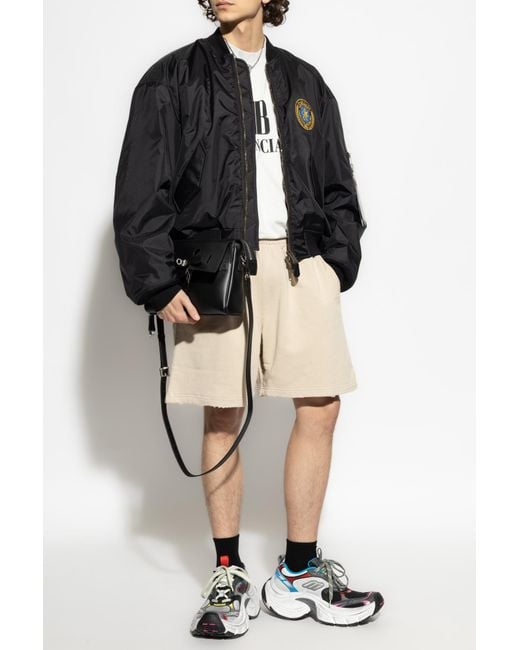 Balenciaga Natural Shorts With Logo for men