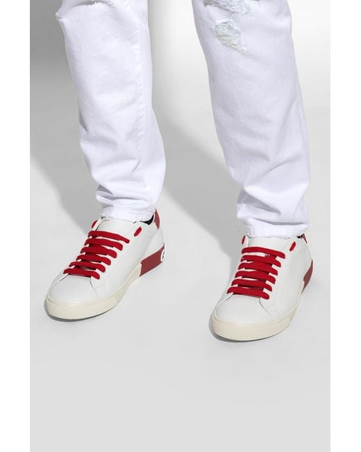 Dolce & Gabbana Red 'Portofino' Sneakers for men