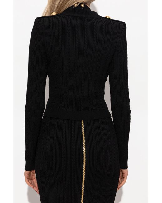 Balmain Black Cardigan With Buttons