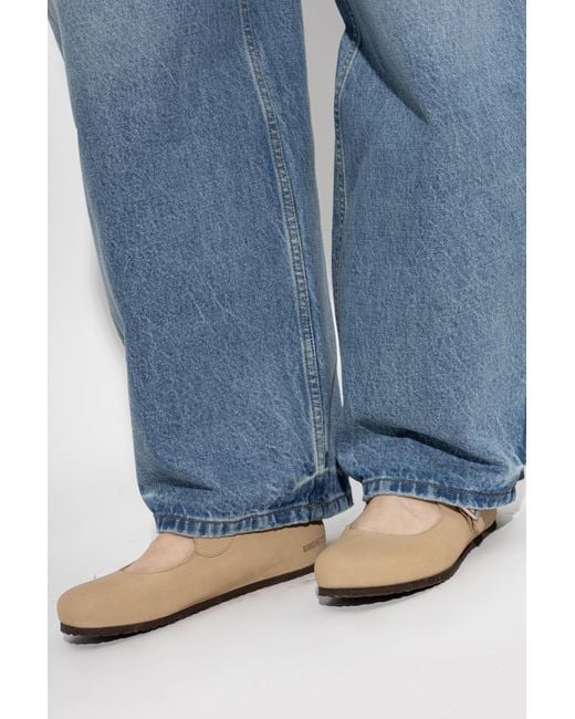 Birkenstock White Ballet Flats 'Santa Clarita'