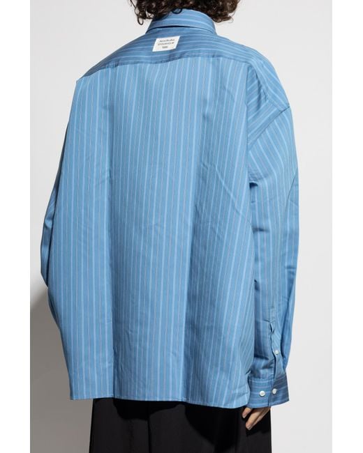 Acne Blue Striped Shirt for men