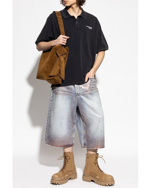 Acne Gray Denim Shorts for men