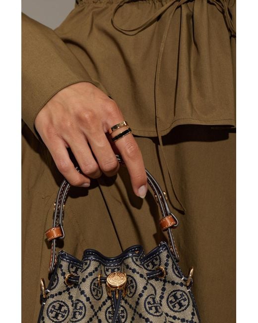 Tory Burch Metallic Ring With Logo