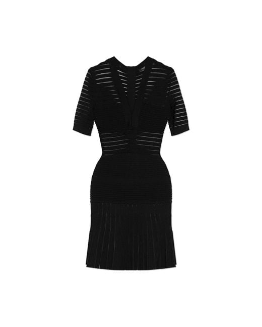 Balmain Black Dress With A V-Neckline